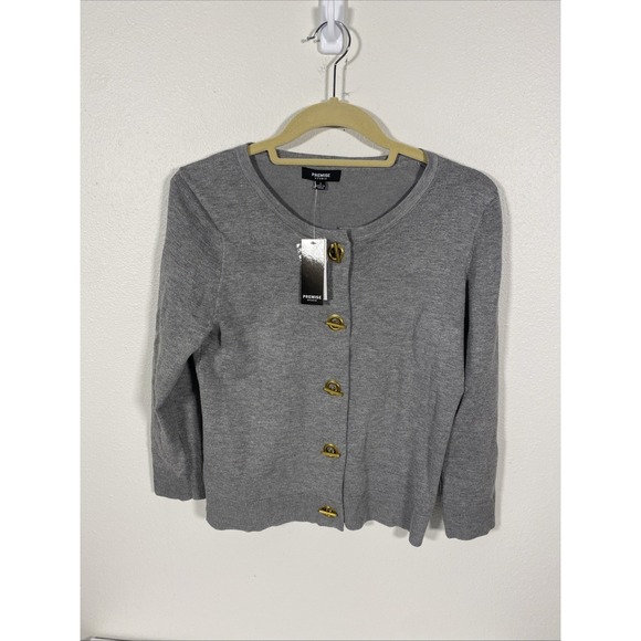 premise studio Cropped Cardigan Small NWT Heather Gray B2 - Picture 1 of 7